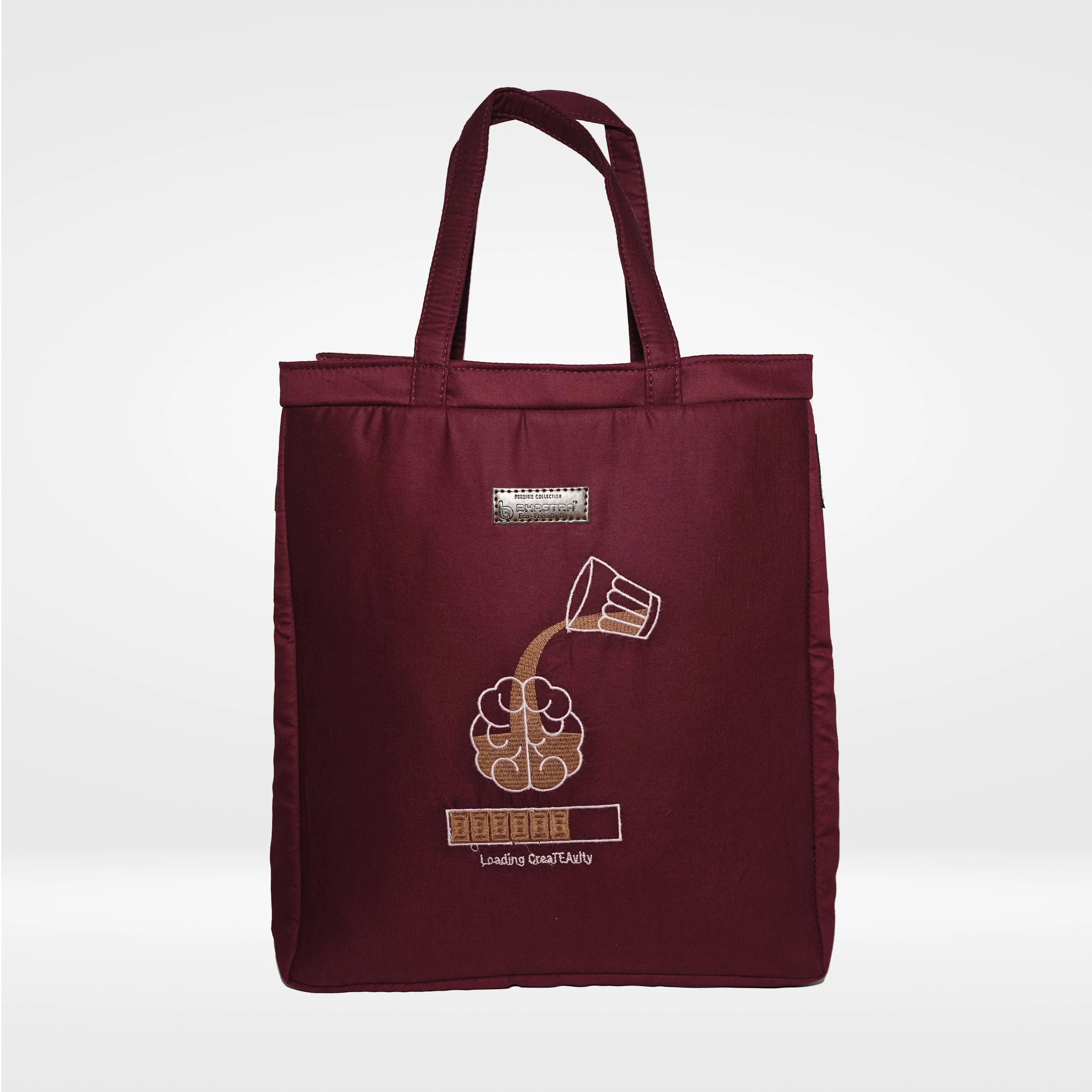 Creativity Loading- Burgundy Lunch Bag
