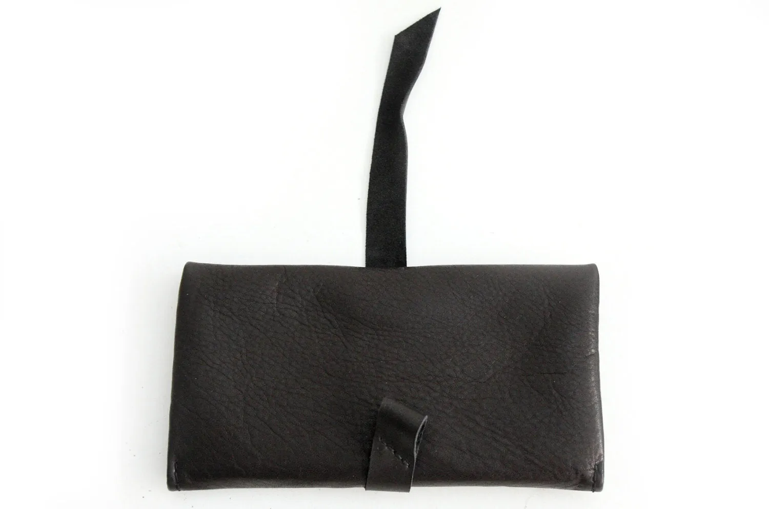 Cris leather wallet black color. Customizable wallet with your initials