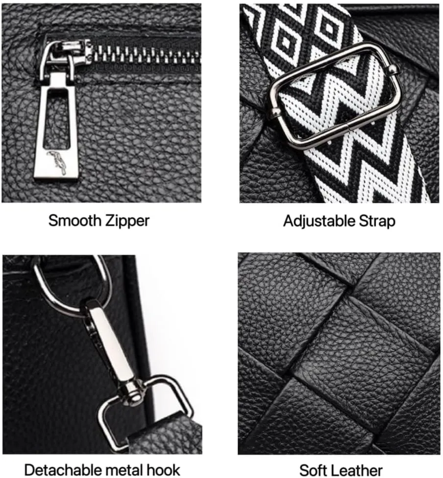 Crossbody Bags for Women Genuine Leather Purses Small Shoulder Handbags for Women Multipurpose Cross Body With Wide Strap