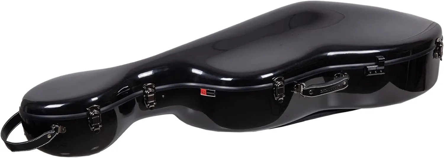 Crossrock Fiberglass 4/4 Full Size Black Hardshell Cello Case with Wheels (CRF1020CEFBK)