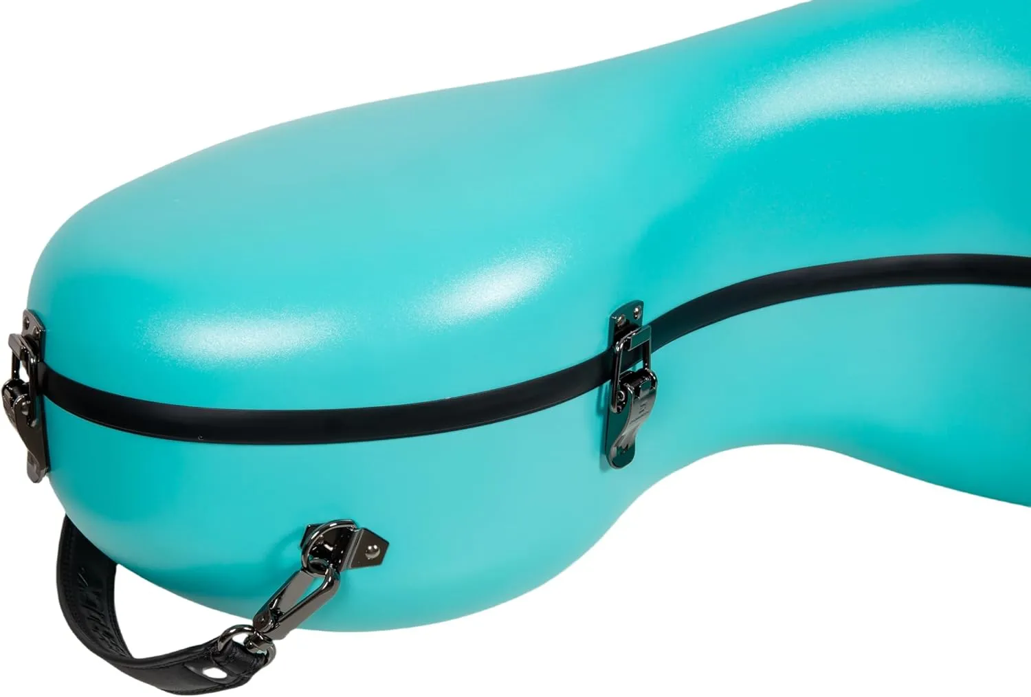 Crossrock Poly Carbon Cello Case for 4/4 Full Size | Mint Blue Matte Finish, Black Velvet Interior, Wheels, Music Pouch – Lightweight Protection Series