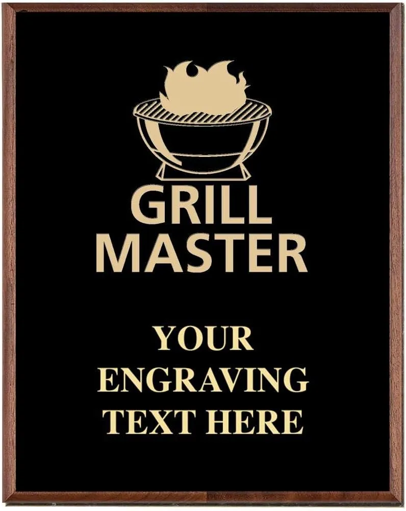 Crown Awards Grill Master Plaques, Custom Engraved Cooking Competition Trophy Plaque Award, Great Customizable Grill Off Gift Prime
