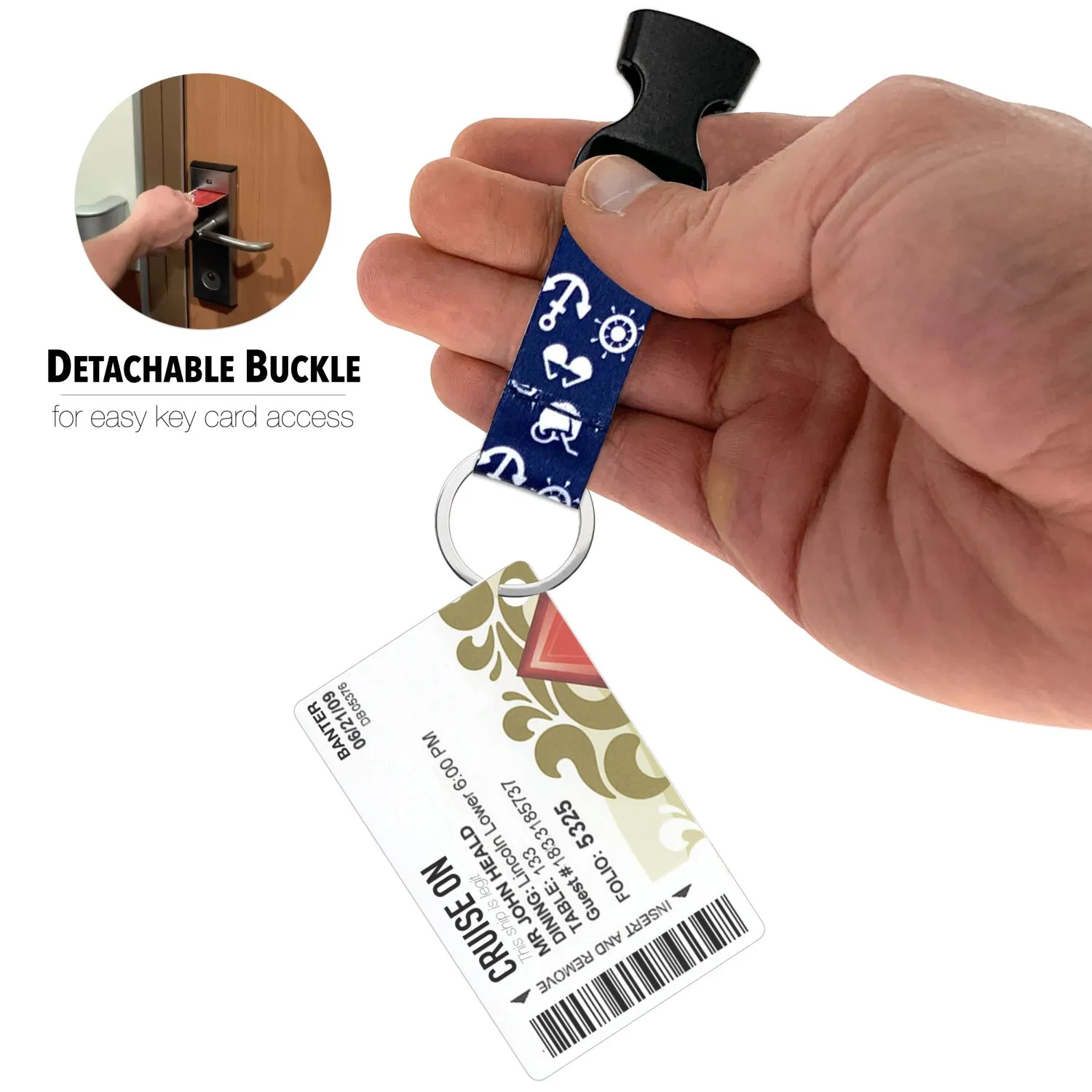 Cruise Lanyards with ID Holder, Retractable Badge & Waterproof Card Holders (Blue & Royal Icons)