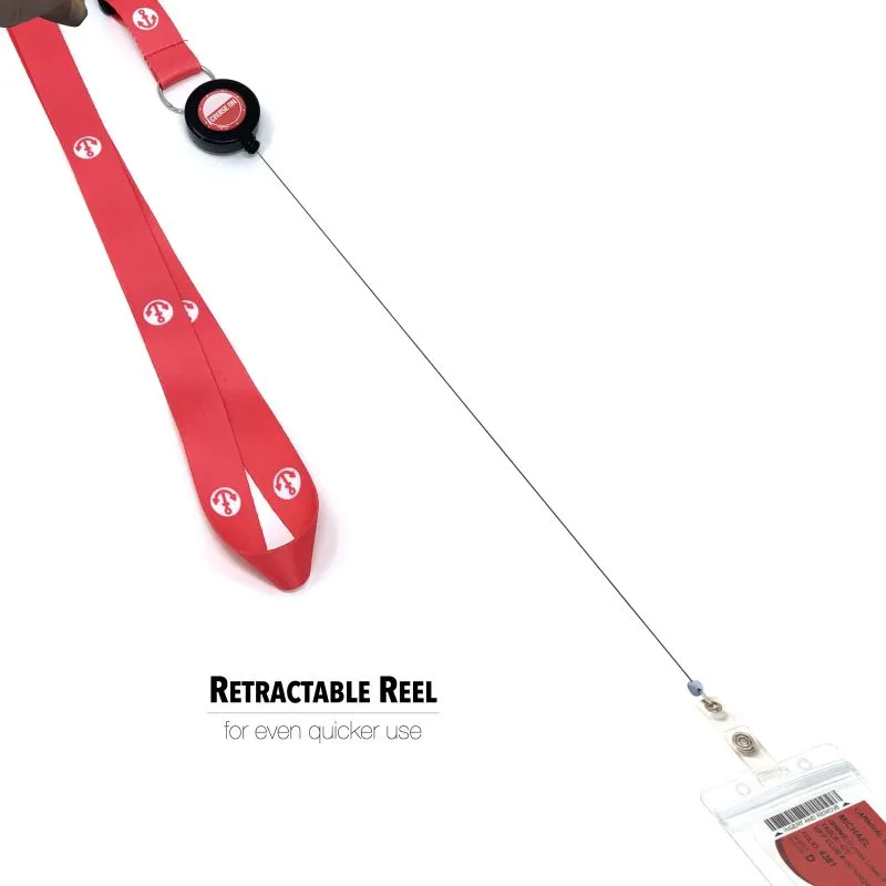 Cruise Lanyards with ID Holder, Retractable Badge & Waterproof Card Holders (Pink Anchor)