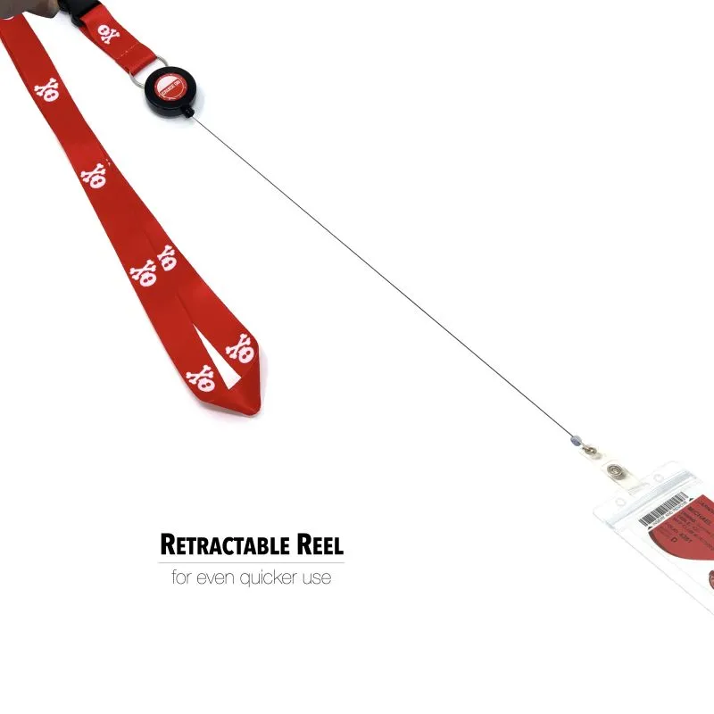 Cruise Lanyards with ID Holder, Retractable Badge & Waterproof Card Holders (Red Pirate)