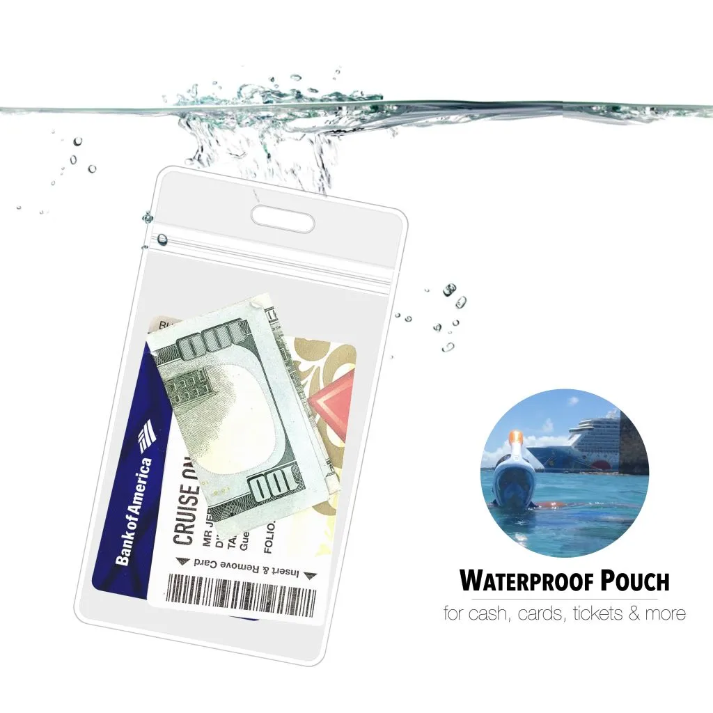 Cruise Lanyards with ID Holder, Retractable Badge & Waterproof Card Holders (Red Pirate)