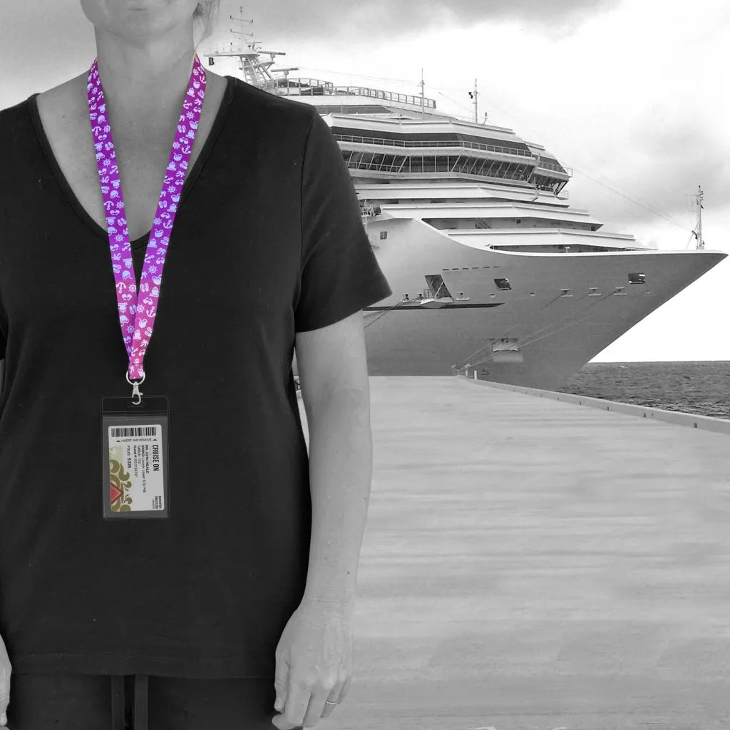 Cruise Lanyards with Waterproof Key Card Holder [2 Pack] Purple