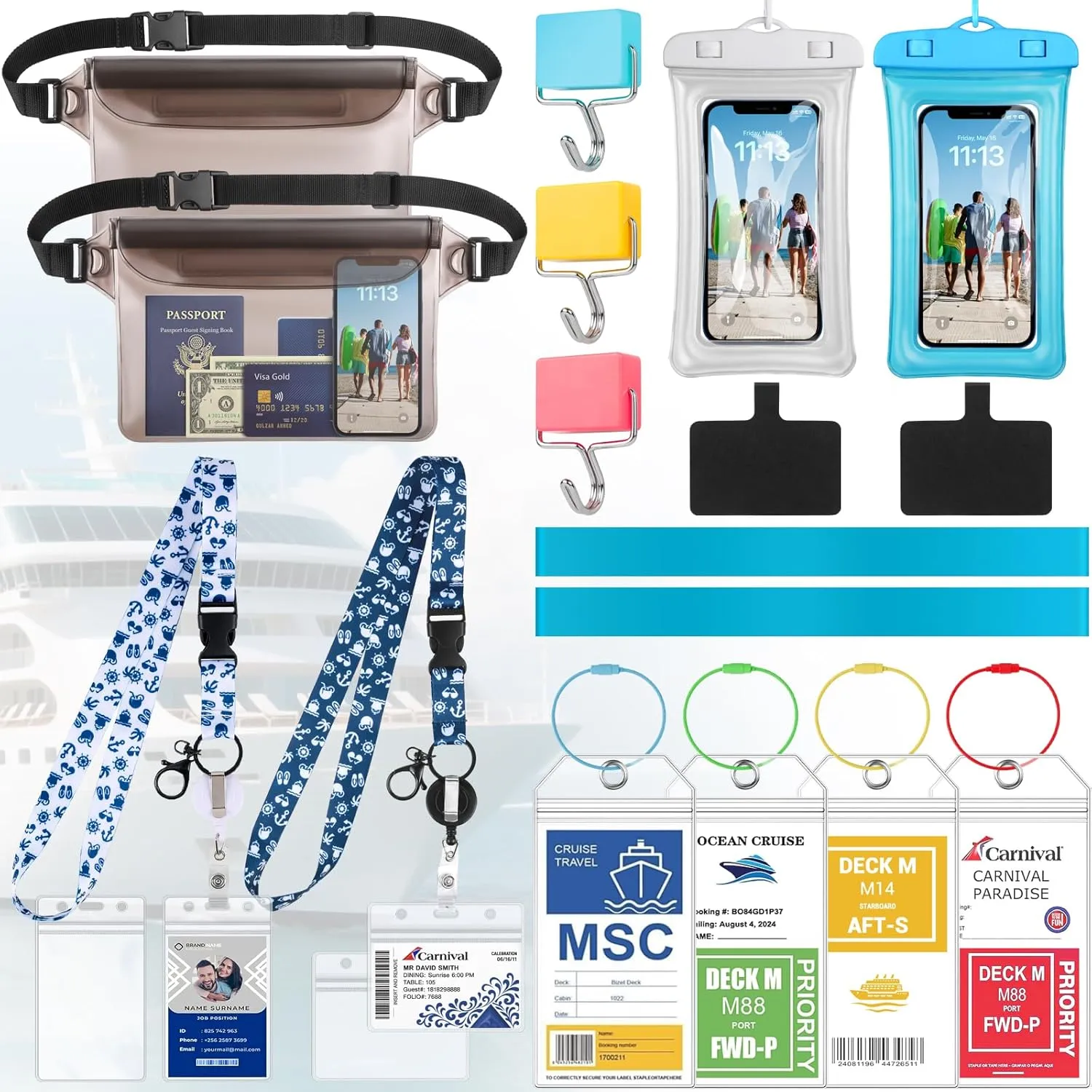 Cruise Ship Essentials 2025 - Complete Cruise Must-Haves Kit with Waterproof Fanny Packs Set
