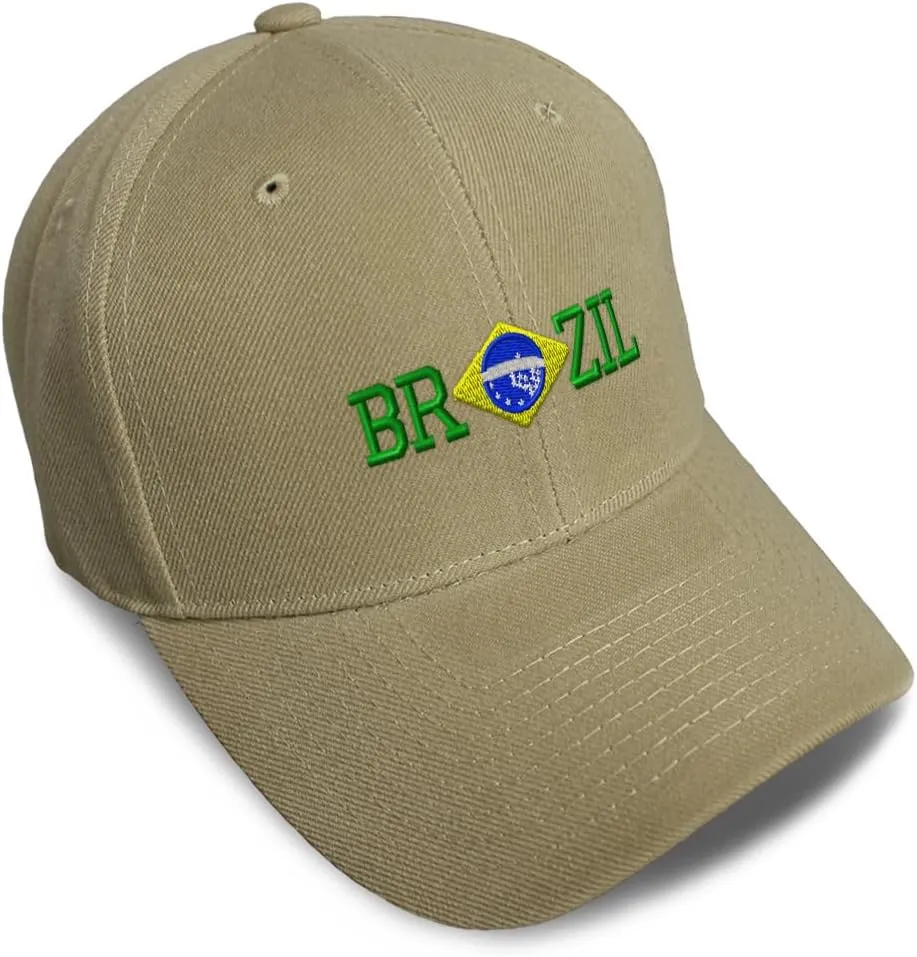 Custom Baseball Caps for Men & Women Embroidered Brazil Brazilian Embroidery Ladies & Men Baseball Hats