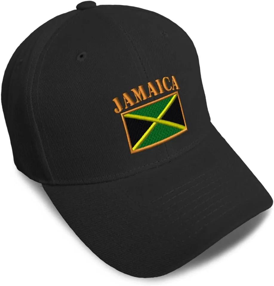 Custom Baseball Caps for Men & Women Embroidered Jamaica Flag Embroidery Ladies & Men Baseball Hats Acrylic