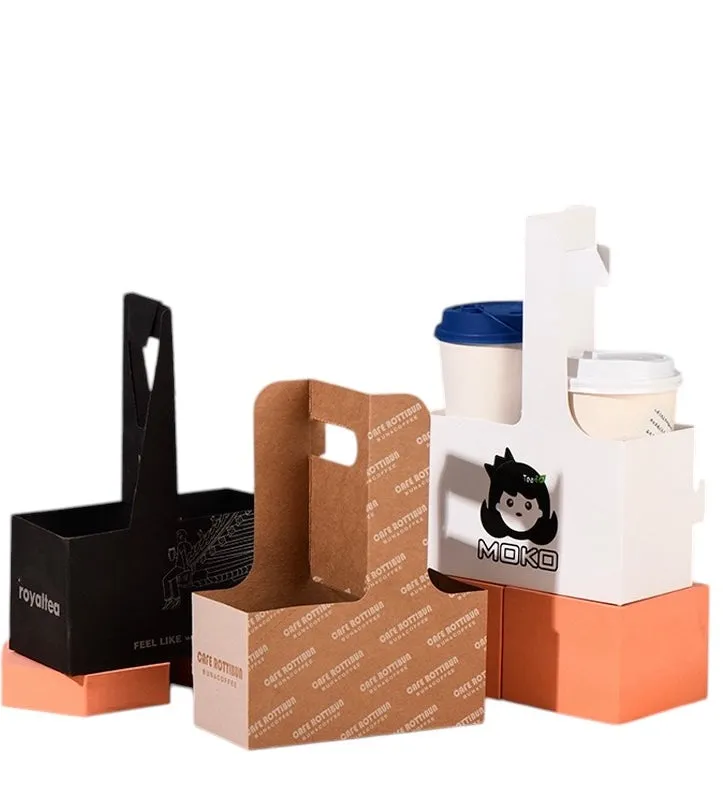 Customizable Drink Handheld To-Go Carrier | 350g Paper