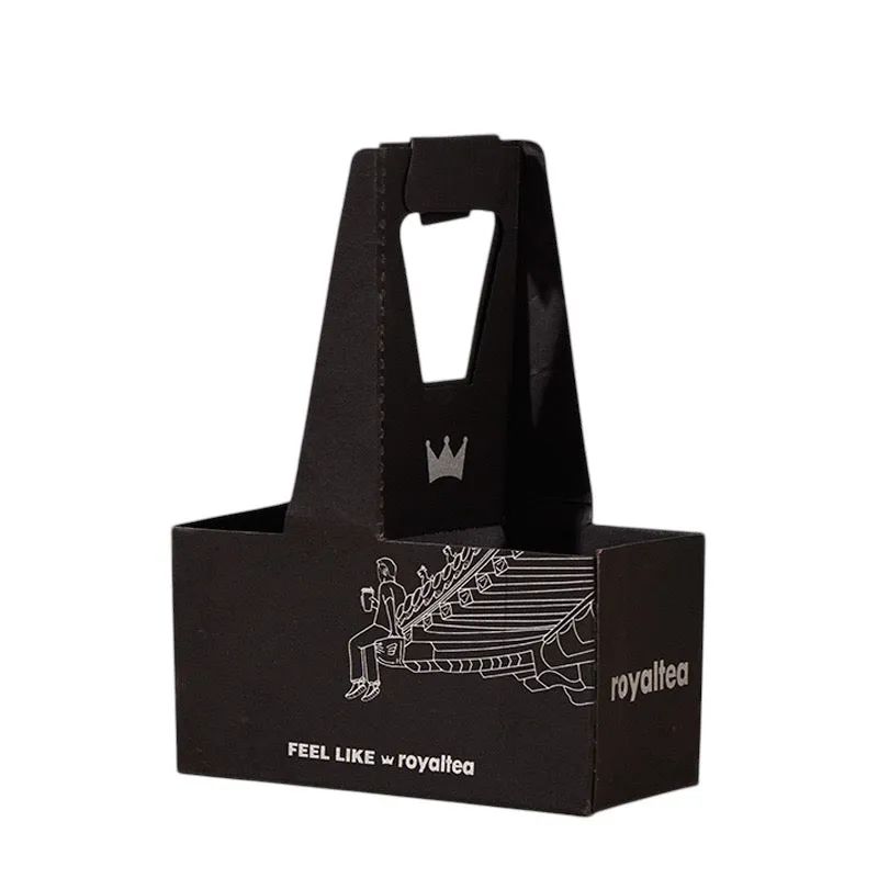 Customizable Drink Handheld To-Go Carrier | 350g Paper