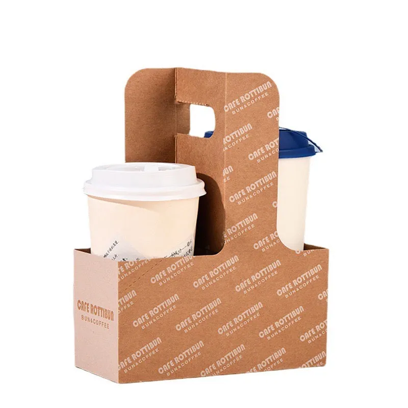 Customizable Drink Handheld To-Go Carrier | 350g Paper