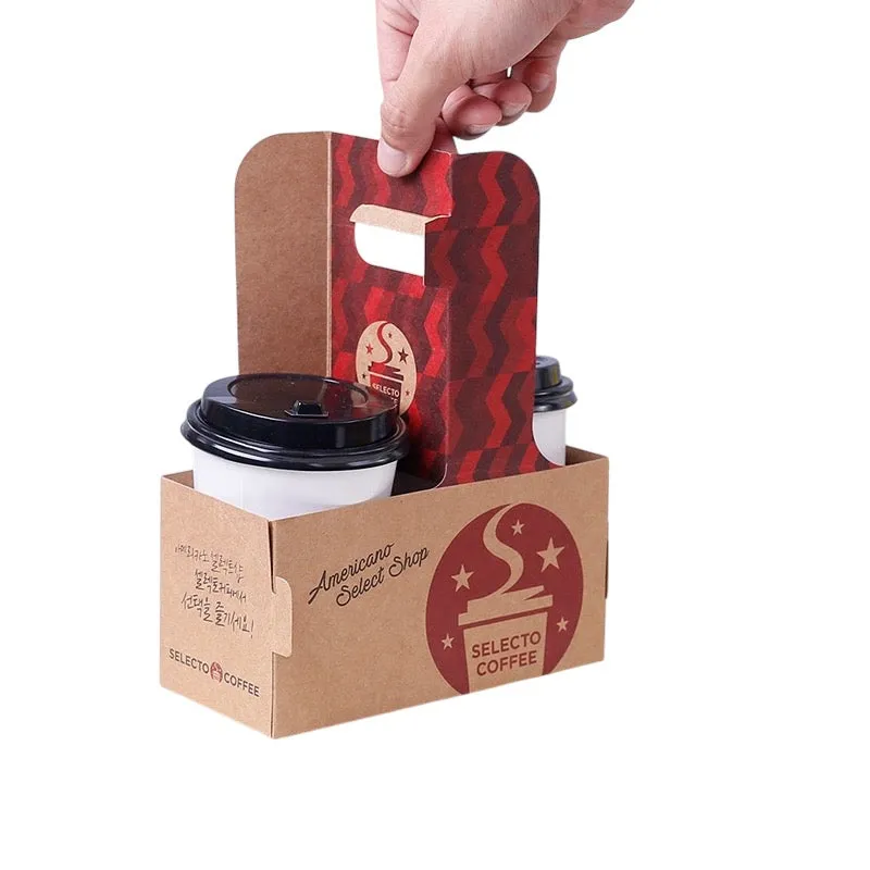 Customizable Drink Handheld To-Go Carrier | 350g Paper