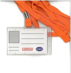 Customizable ID Badge Holder Accessories with Orange Lanyard