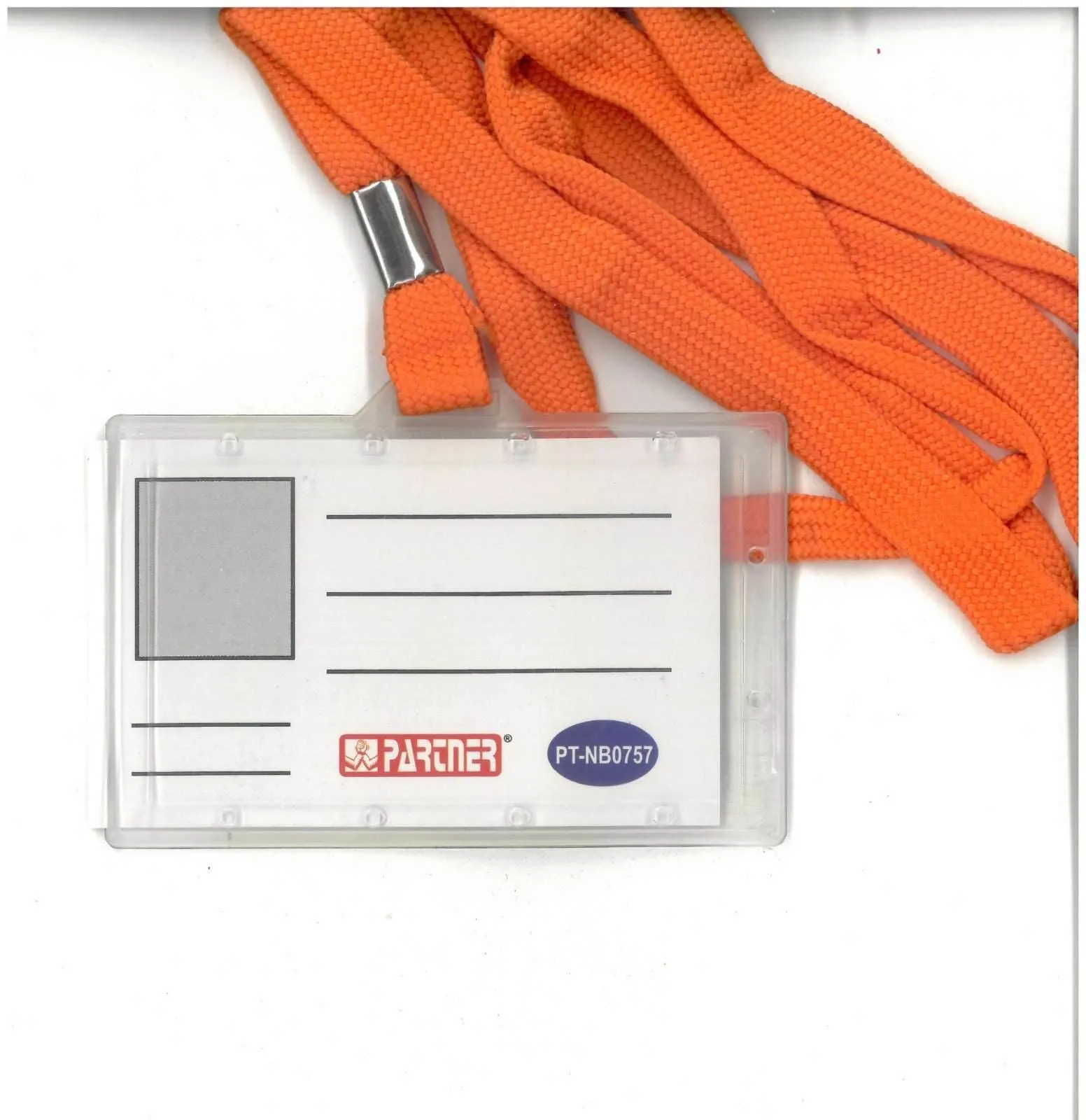 Customizable ID Badge Holder Accessories with Orange Lanyard