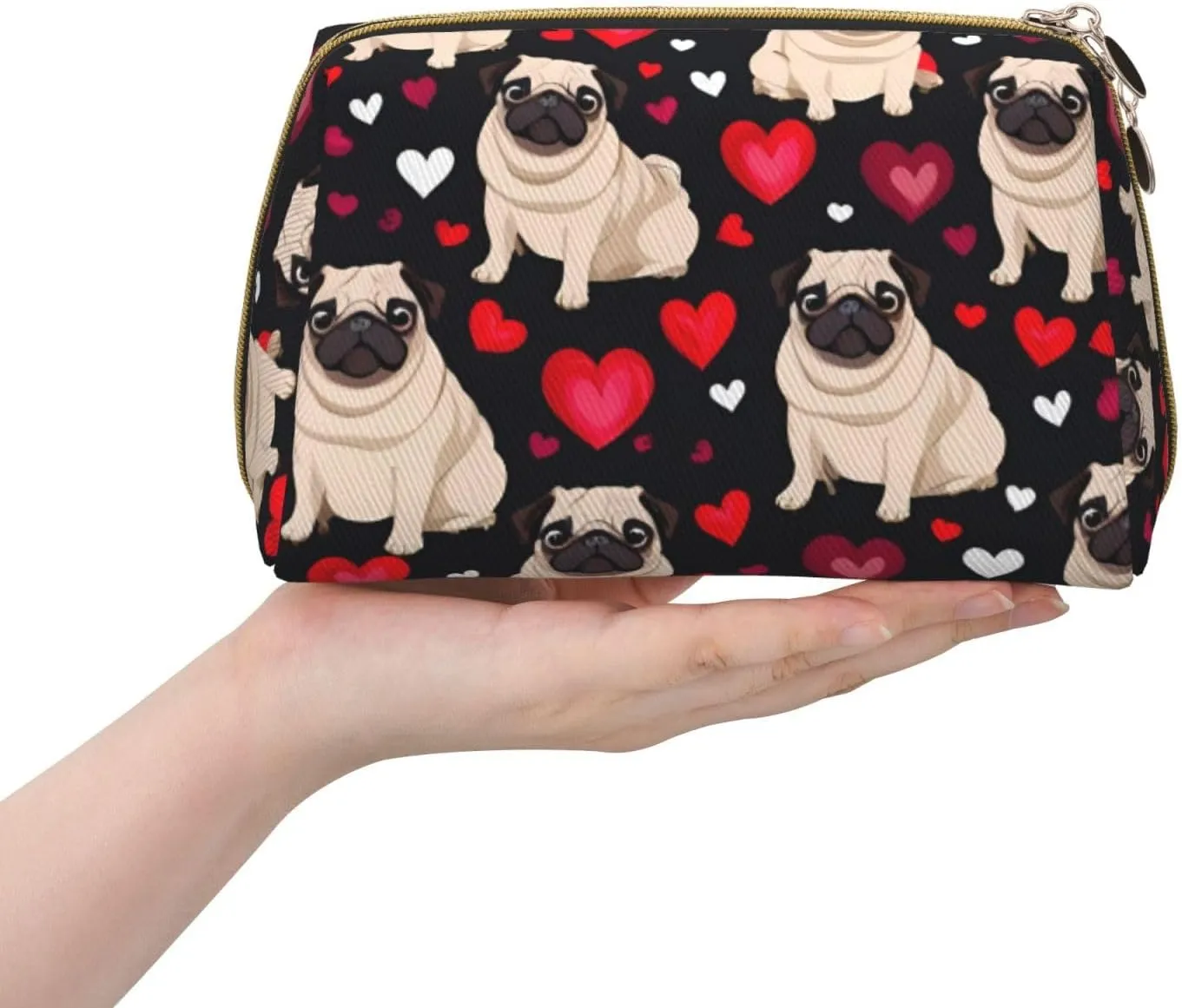 Cute Pug Toiletry Pouch, Travel-Friendly Makeup Organizer For Makeup Brushes, Lipsticks