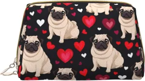 Cute Pug Toiletry Pouch, Travel-Friendly Makeup Organizer For Makeup Brushes, Lipsticks