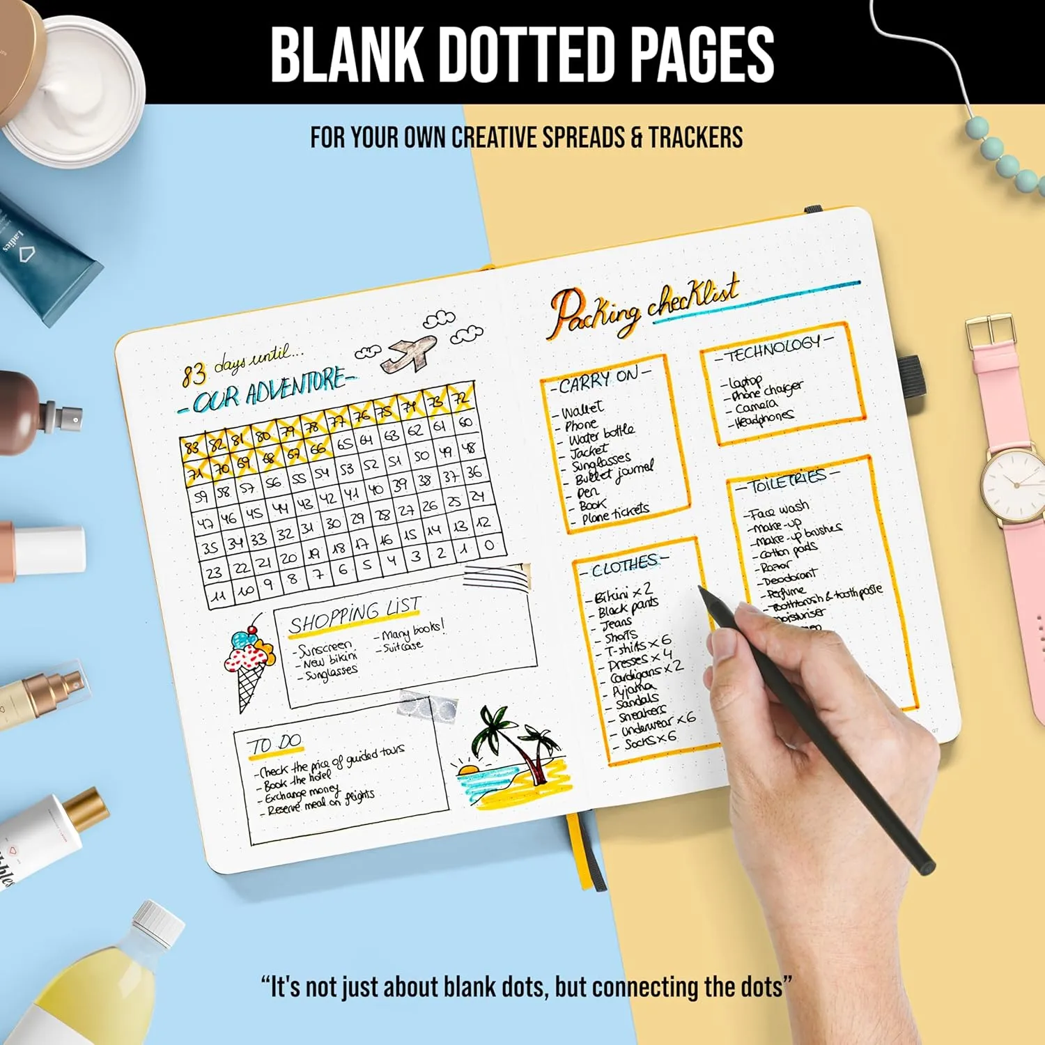 Daily Planner 2025 (Undated) | A5 Dotcross | Your All in One Day Organizer, At A Glance Weekly Agenda, Yearly Calendar Book | Planners for Personal, Professional, Academic & Work Goals and Schedule