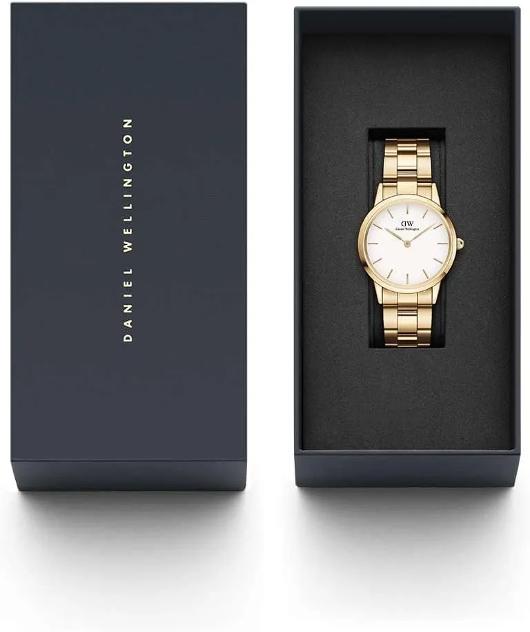 Daniel Wellington Iconic Link Women’s Watch - 32mm Case, Japanese Quartz Movement, Stainless Steel Strap, Water Resistant, Gold Watch for Women