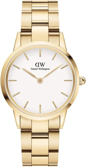 Daniel Wellington Iconic Link Women’s Watch - 32mm Case, Japanese Quartz Movement, Stainless Steel Strap, Water Resistant, Gold Watch for Women