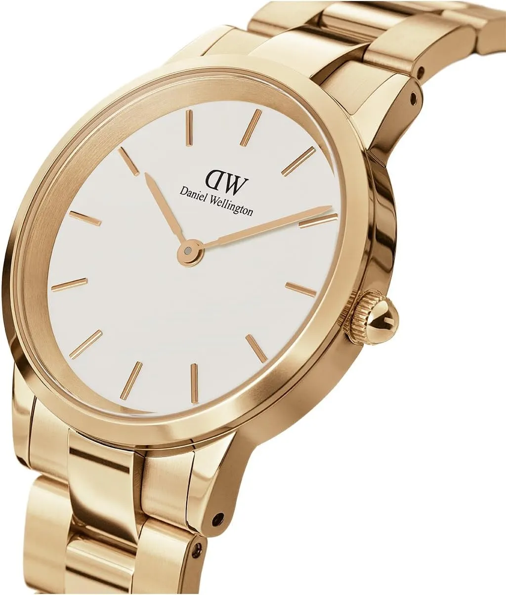 Daniel Wellington Iconic Link Women’s Watch - 32mm Case, Japanese Quartz Movement, Stainless Steel Strap, Water Resistant, Gold Watch for Women