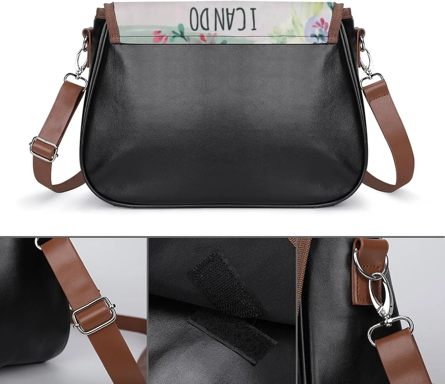 Decorative Beige Stone Leather Shoulder Bag with Detachable Shoulder Strap Versatile for Daily Use
