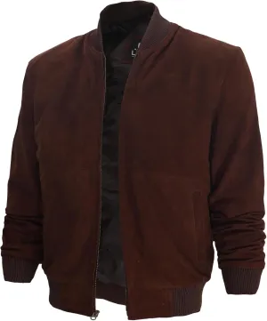 Decrum Suede Leather Jacket Men - Real Leather Bomber Jacket Men