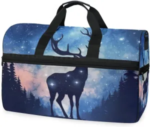 Deer Elk 4 Travel Duffel Bag Luggage Sports Gym Bags With Shoes Compartment Large Capacity Lightweight Duffle Bag For Men Women
