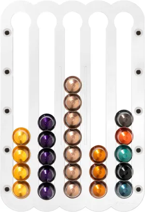 Demi's Home Magnetic Coffee Pod Holder for Nespresso Original Capsules - Suitable to be Mounted on the Fridge (Transparent)