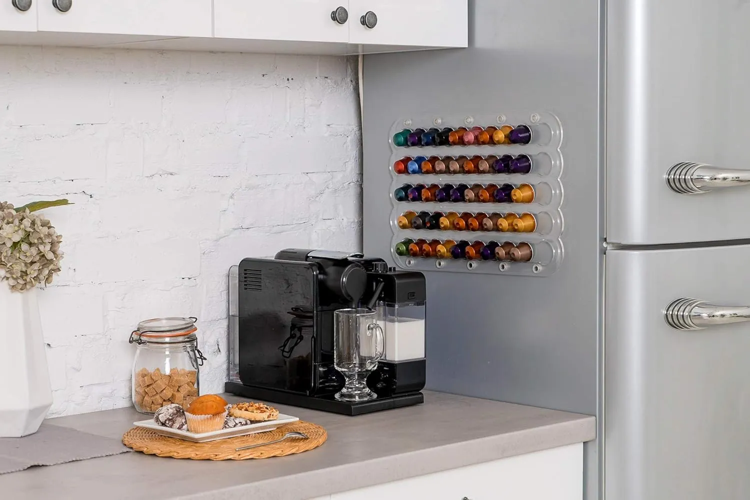 Demi's Home Magnetic Coffee Pod Holder for Nespresso Original Capsules - Suitable to be Mounted on the Fridge (Transparent)