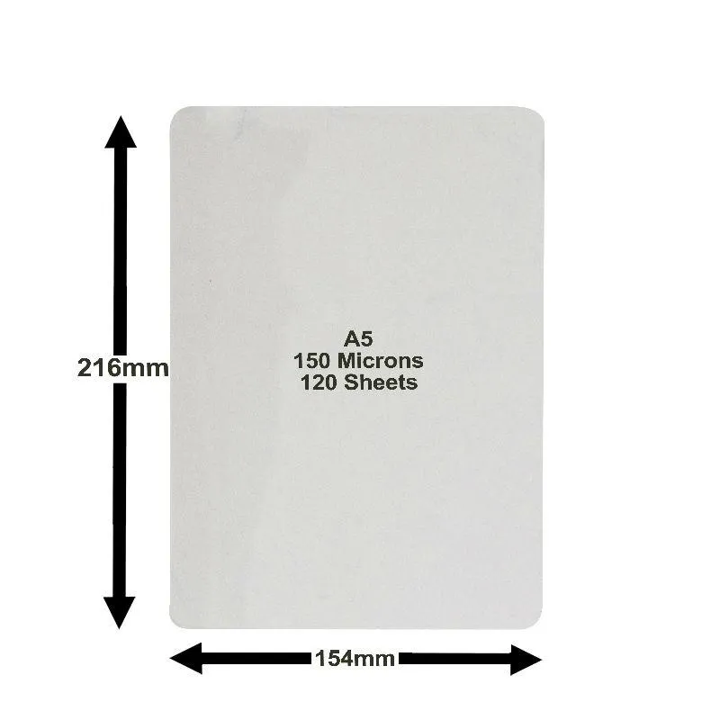 DESKIT 120 – A5 Size Laminating Pouches – 150 microns – Gives Rigidity to Your Important documents and Keeps Them Protected Strong and Durable - The Perfect Office Pack (120 x A5 Pack)