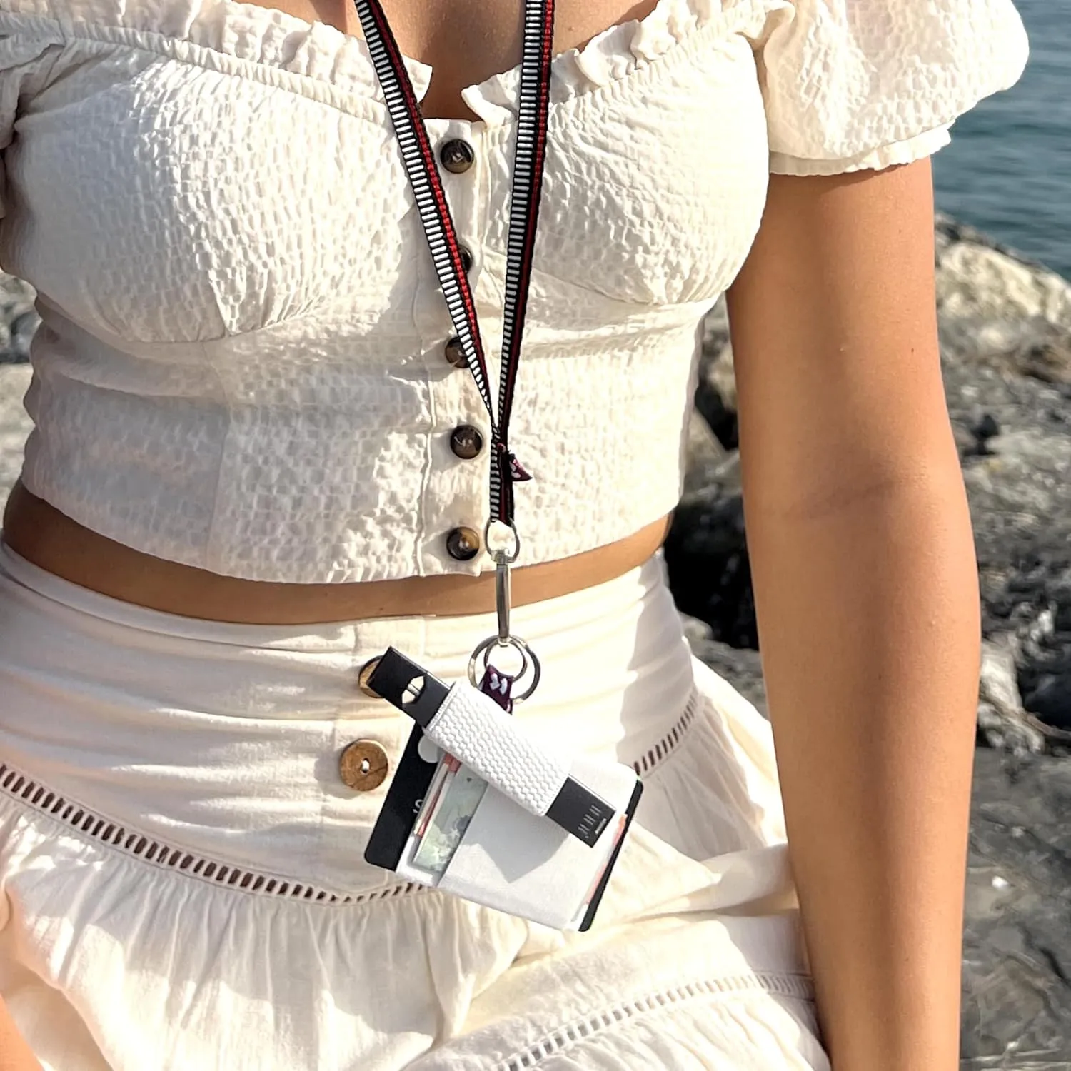 Device Holder with Lanyard, Comfortable Design for E Device, 3 Device Case Sizes for Perfect Fit, Strong Lanyard, High-Strength Elastic Holder (With Lanyard, Purple, Small)