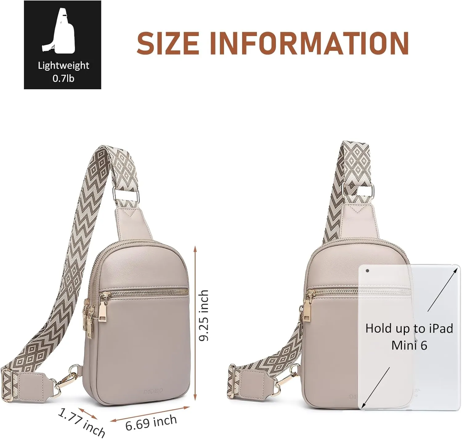 DIOMO Anti Theft Small Sling Bag for Women Cross Body Bag Trendy, RFID Fanny Packs Vegan Leather for Women Travel Belt Purse