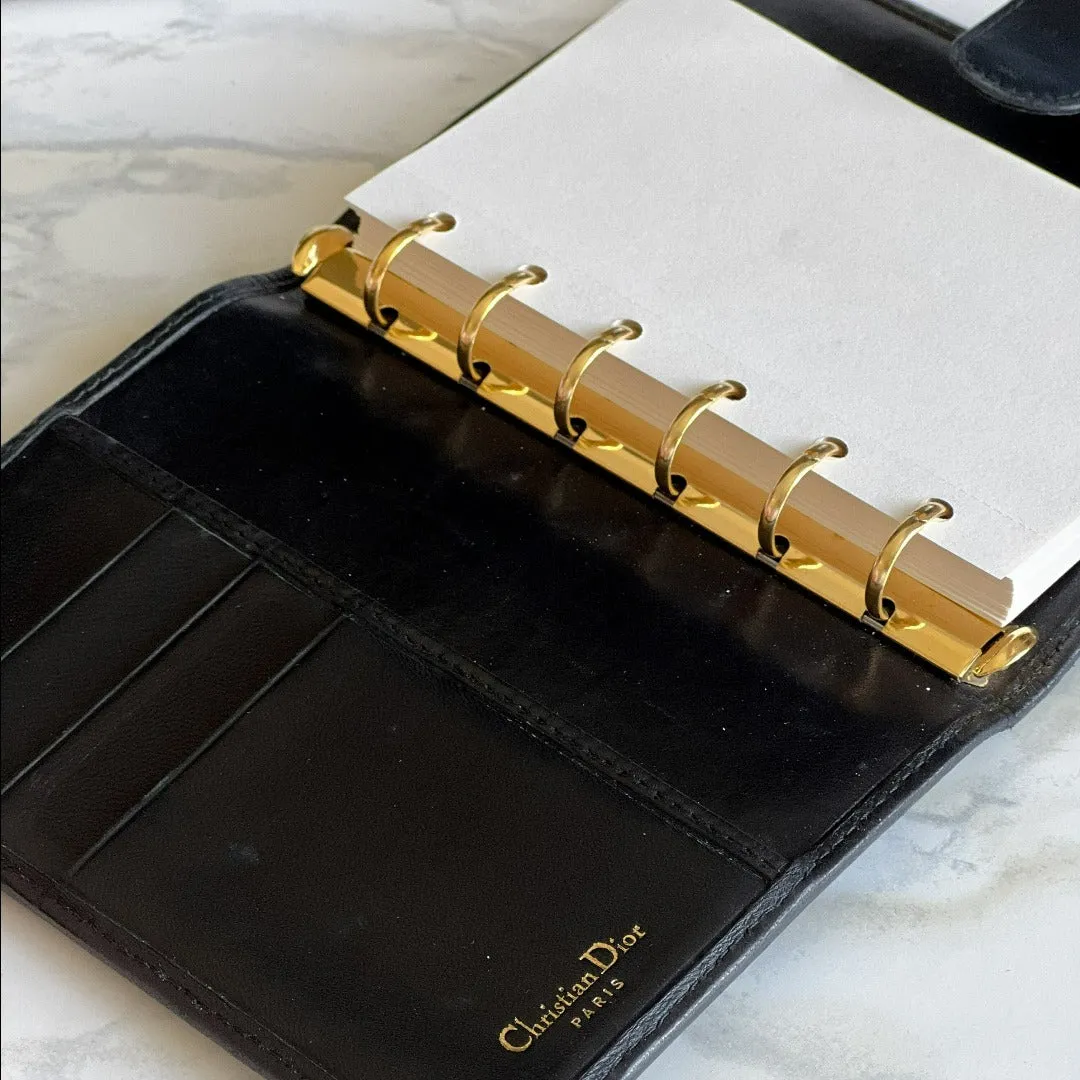 Dior Cannage Quilted Black PM Agenda