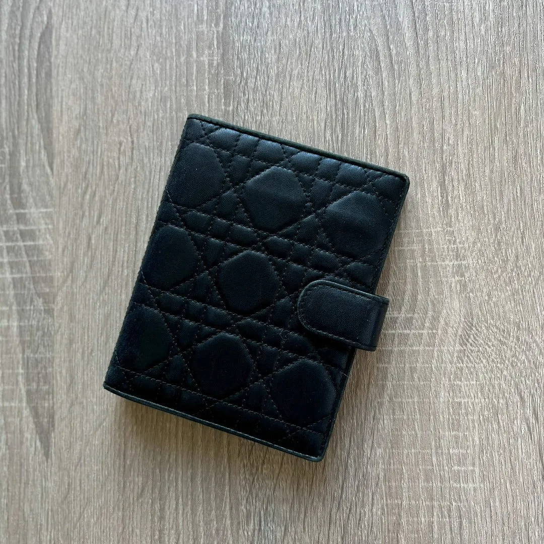 Dior Cannage Quilted Black PM Agenda