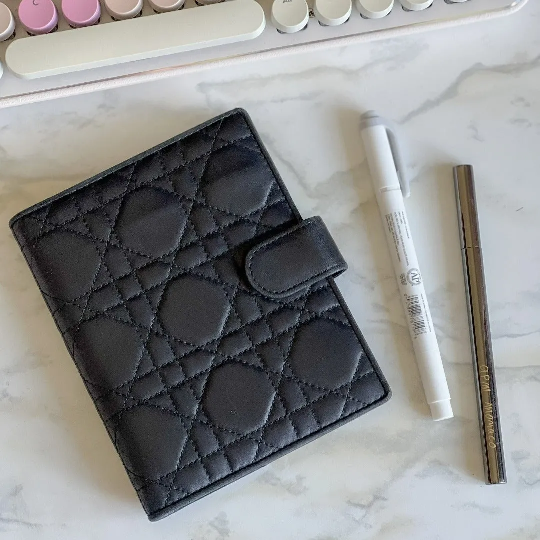Dior Cannage Quilted Black PM Agenda
