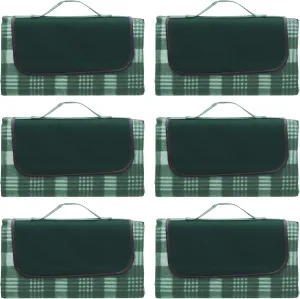 DISCOUNT PROMOS Creekside Roll Up Picnic Blankets Set of 6, Bulk Pack - Great Outdoor Blanket for Camping, Picnic, Beach, Other Outdoor Activities - Green