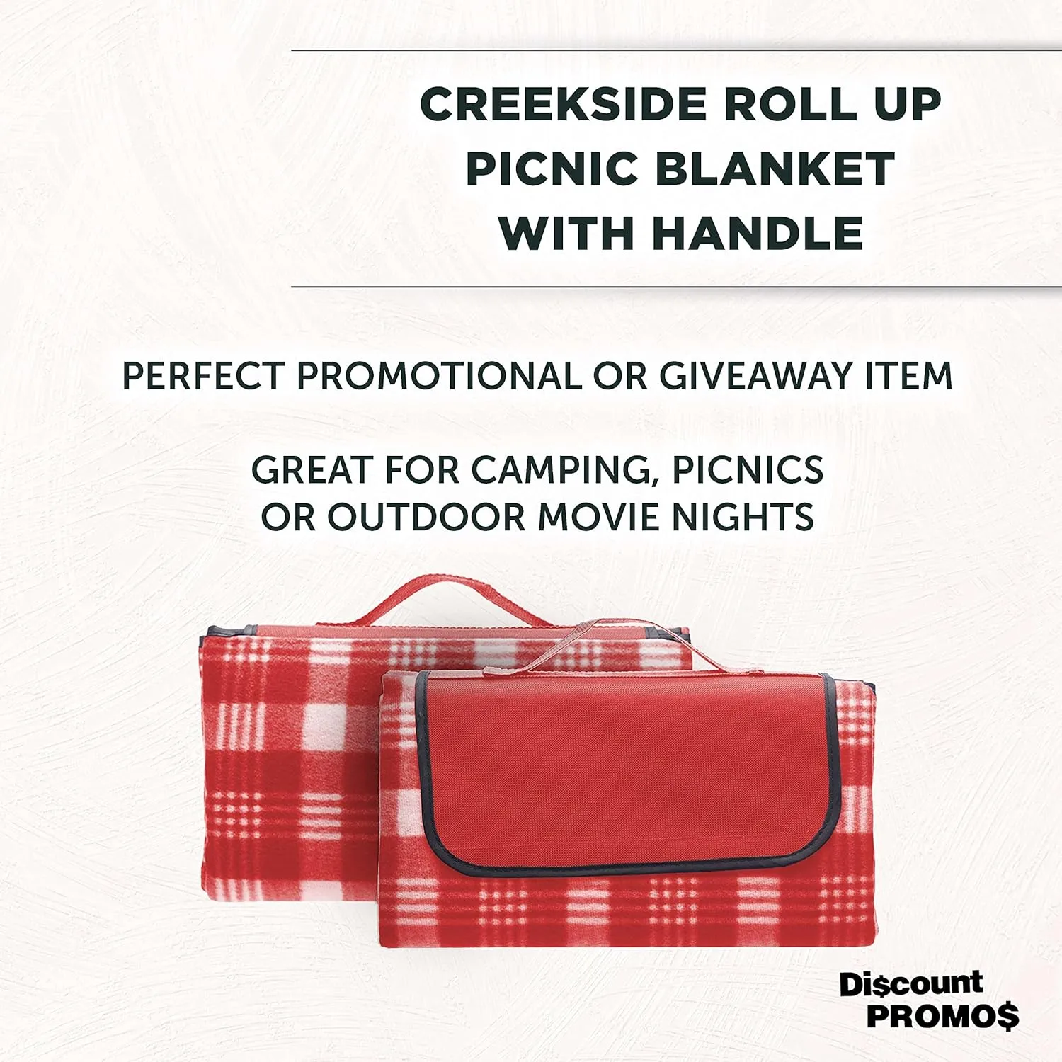DISCOUNT PROMOS Creekside Roll Up Picnic Blankets Set of 6, Bulk Pack - Great Outdoor Blanket for Camping, Picnic, Beach, Other Outdoor Activities - Red