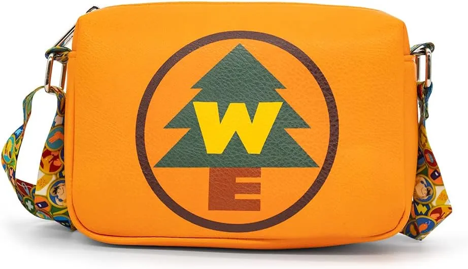 Disney Bag, Crossbody, Rectangle, Up Wilderness Explorers WE Badge, Orange, Vegan Leather