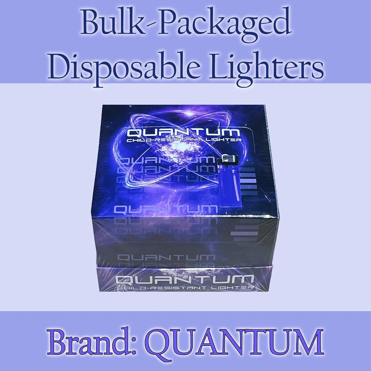 Disposable Lighters (Pack of 100) | Quantum - Bonus Free 5-Pack lighters Included with Every 100pk Purchase.