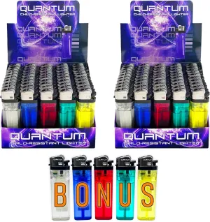 Disposable Lighters (Pack of 100) | Quantum - Bonus Free 5-Pack lighters Included with Every 100pk Purchase.