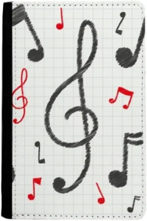 DIYthinker Music Notation Combination Colorful Pattern Passport Holder Notecase Burse Wallet Cover Card Purse