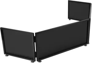 DJ Booth Portable DJ Booth, DJ Event Facade Foldable Cover Screen w/Travel Bag for Outdoor/Indoor Backyard Party (67" x 20" x 16" Booth)