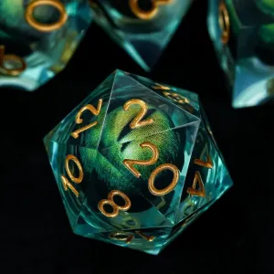 DND Dice Dragon Eye Resin Dice Set Liquid Core Polyhedral RPG DND Dice Set with Gift Box, Dungeons and Dragons D&d Dice for Role Playing Table Game D20 D12 D10 D8 D6 D4