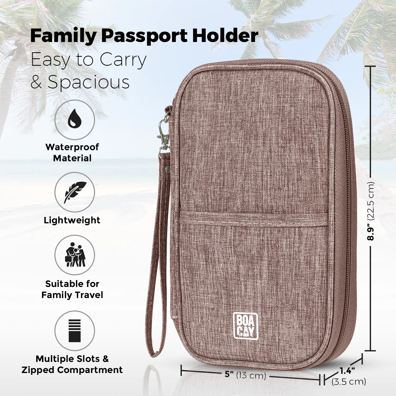 Document Organizer & Wallet (with RFID Blocker) - Coffee with Milk Brown