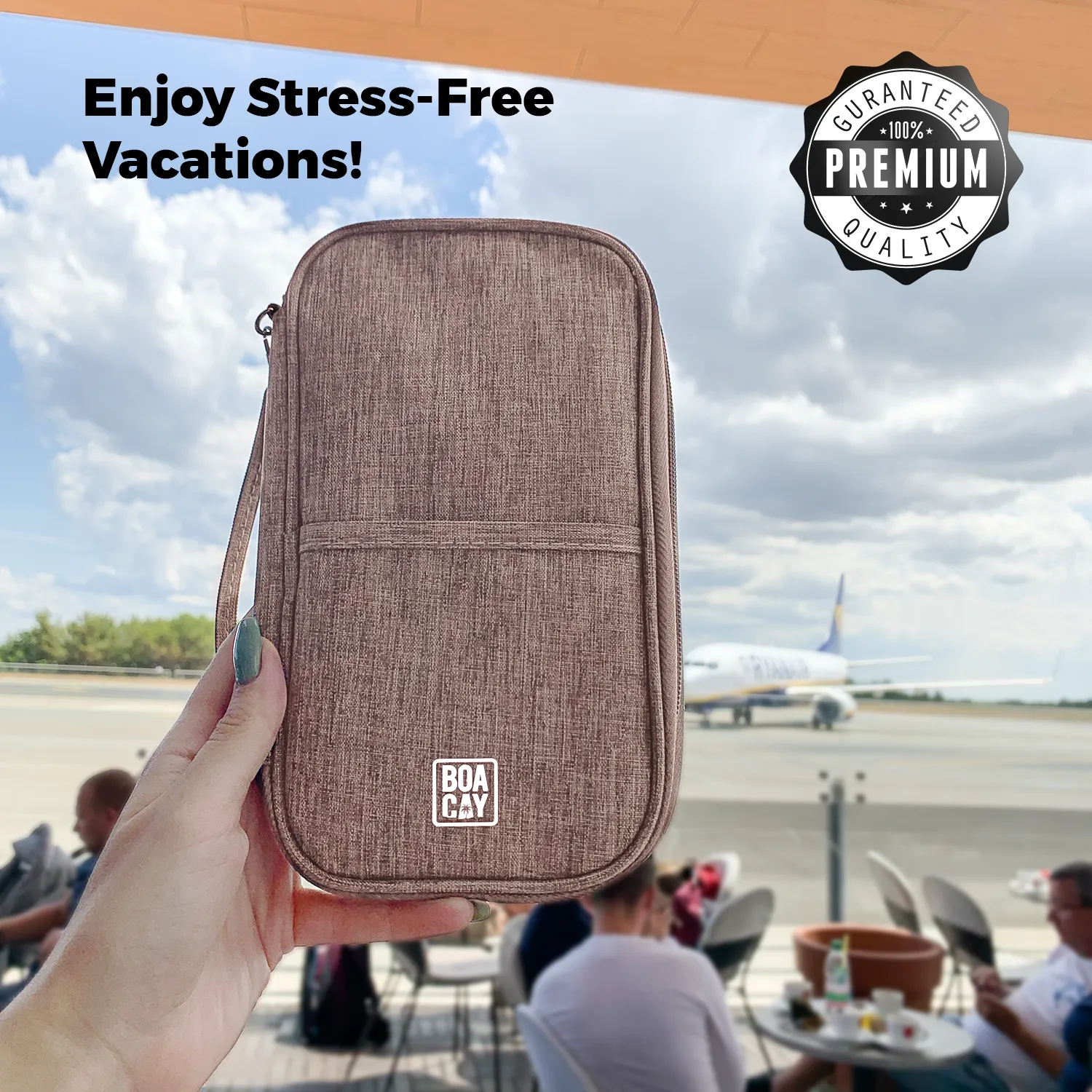 Document Organizer & Wallet (with RFID Blocker) - Coffee with Milk Brown