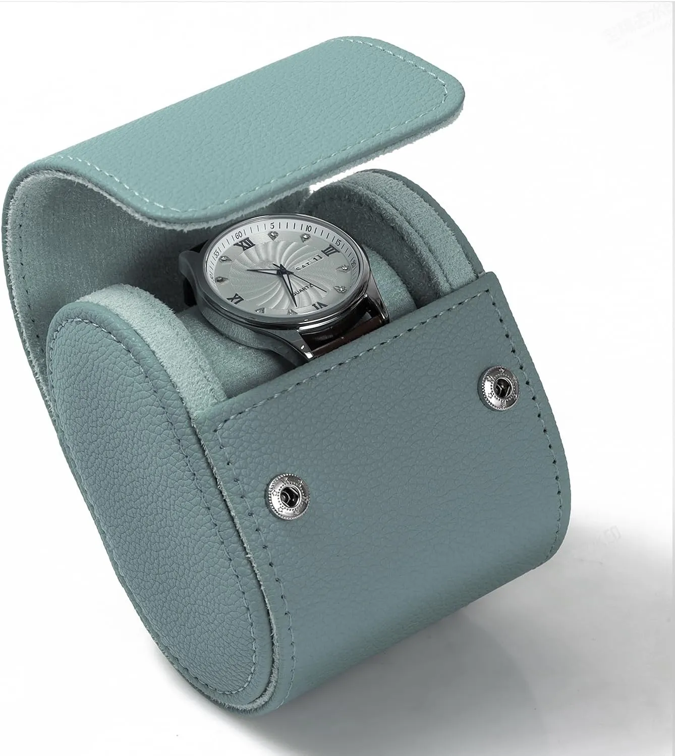 Dorisun Single Watch Travel Case - Watch Roll Travel Case for Men with Removable Pillow Holder, Watch Organiser Box for Christmas Anniversary Birthday(Cobalt Blue)