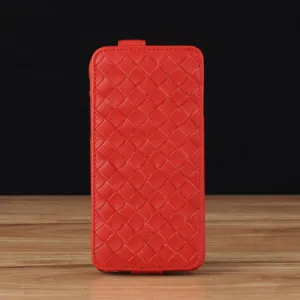 Down Flip Woven Leather Case