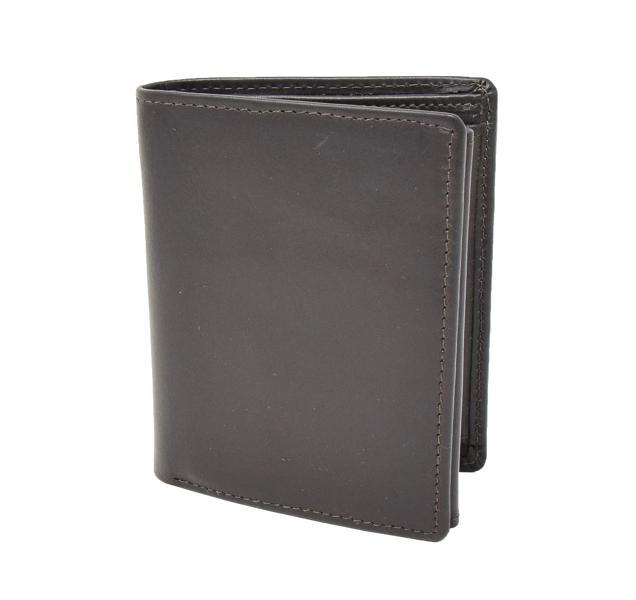 DR417 Men's Soft Leather Small Bifold Wallet Brown